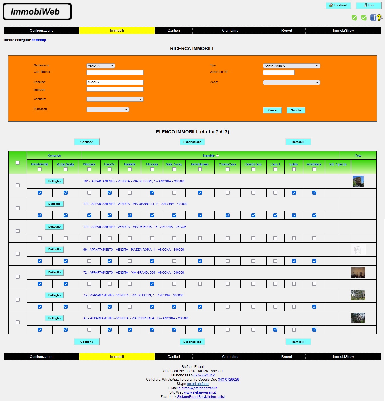 ImmobiWeb MultiPortale: Software immobilare multiportale per la pubblicazione automatica nei portali immobiliari degli annunci delle agenzie immobiliari